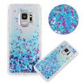 Samsung Galaxy J6 3D Glitter Back Cover  -Green And Transparent. 