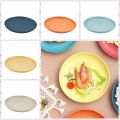 Plastic Wheat Straw Plates Stackable Unbreakable Round Tableware 15cm Microwave Safe Dinner Plates Salad. 