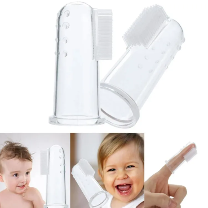 〽️ Baby Finger Toothbrush with box - Children's Silicon Finger Transparent Toothbrush - Baby Tooth Brush