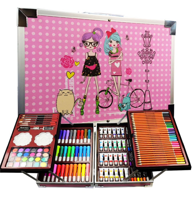 Art%20Painting%20Set%20145%20PCS%20Water%20Color%20Pen%20Crayon%20Oil%20Pastel%20Colored%20Pencil%20Drawing%20Stationery%20Gift%20Kit%20For%20Children%20-%20Image%202