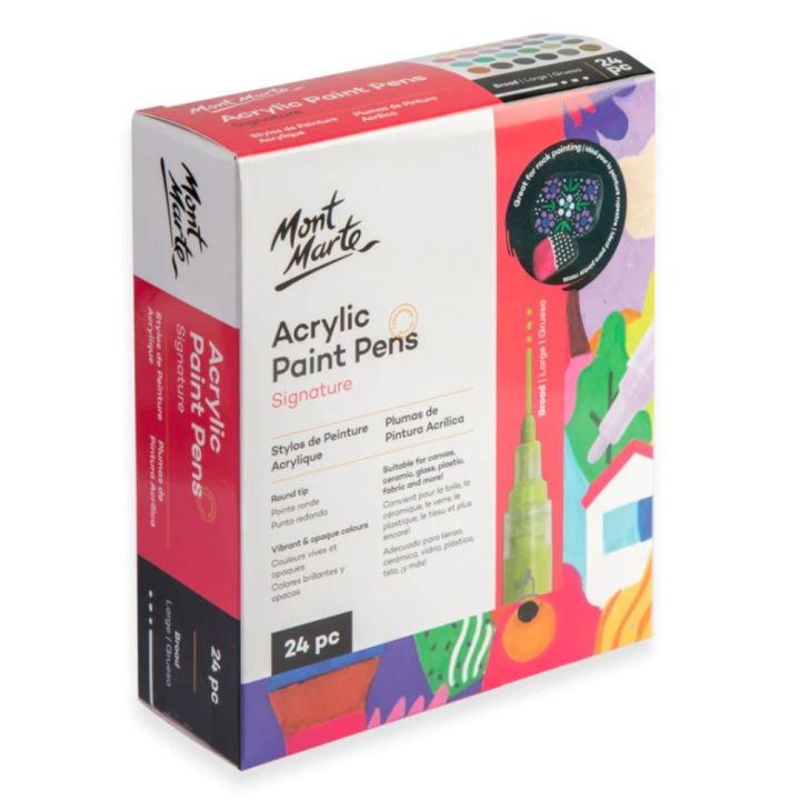Mont Marte Acrylic Paint Pens Broad Tip 24pc