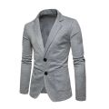2022 New Spring Knitted Blazer Men Casual Knit Slim Suit Jackets Business Brand Casaco Masculino Male Brand Waite grey Blazer.
