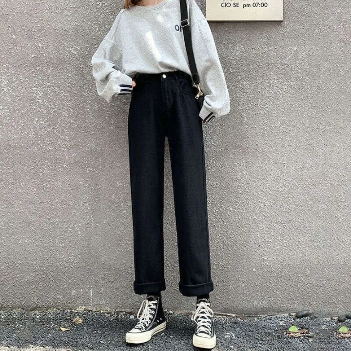 Black%20gray%20jeans%20for%20women's%20spring%20and%20autumn%20wear%202024%20new%20high%20waisted%20straight%20loose%20fit%20small%20design%20with%20wide%20leg%20pants%20-%20Image%207