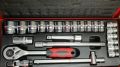 Made in France 24 Pcs 1/2 Inch Socket Wrench Set, Socket Set, Combination Socket Wrench Set With Box - FERA BRAND ( Same As Picture). 