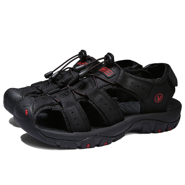 New%20Leather%20Sandals%20Men%20Outdoor%20Summer%20Casual%20Rubber%20Sandals%20PU%20Hiking%20Wading%20shoes%20-%20Image%203