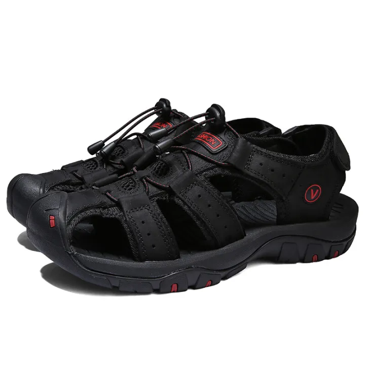 New%20Leather%20Sandals%20Men%20Outdoor%20Summer%20Casual%20Rubber%20Sandals%20PU%20Hiking%20Wading%20shoes%20-%20Image%203