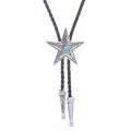 Cross border Indian pentagram Celtic pattern bolo tie leather tie United States western cowboy Poirot tie.