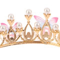 1Pc Crystal Princess Crown Rhinestone Tiara for Girl Birthday Wedding Model Catwalk Queen Crown Pearl Butterfly Hair Jewelry Mzea.