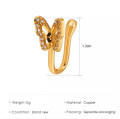 1 Pc Trendy Copper Butterfly Nose Pin for Women/ Flower Copper Zirconia Non Piercing Nose Cuffs for Women Simple - Ear Clip for Women 2025.