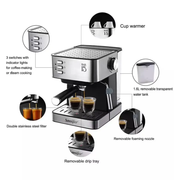 Espresso%20Coffee%20Maker%20Sonifer%20SF-3535%20Household%2015%20bar%20High%20Pressure%20Pump%20Cappuccino%20Milk%20Frother%20Espresso%20Coffee%20Maker%201.6%20liter%20capacity%20-%20Image%204