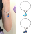 Indispensable -SJ06 Trendy Butterfly Bracelet For Women Korean Blue Gradient Butterfly Jewelry Girl Accessories- Innovative. 