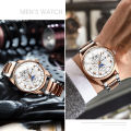 LouisWill Watches Fashion Men Watches Business Casual Wristwatches Leather and Steel Band Watch Quartz Watch Roman Numeral Watch Luminous Pointers Watch 3ATM Waterproof Watch With Calendar. 