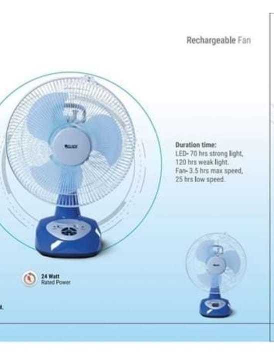 CLICK Rechargeable Table Fan-14'' Blue With USB Charging System