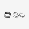 3 Pcs Women's Fashion Ring Set, Metal Geometry Rings for Ladies and Girls, Mixed Size. 
