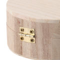 Vintage Round Wooden Jewelry Box Organizer Craft Mud Base Lid Lock Storage Case.