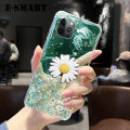 Phone Case iphone 12 Pro Max Transparent Bling Glitter Cases Soft Clear Shining Sequin Back Cover with Daisy Flowers Folding iphone12 Pro Max Case. 