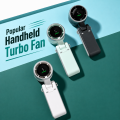 Turbo Fan Handheld Rechargeable Fan – Portable Mini USB Rechargeable Foldable Hand Fan with Hanging Neck Design, Powerful 5-Speed Cooling Fan for Home, Office, Travel & Outdoor Use. 