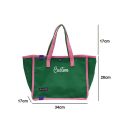 Personalised Contrast Canvas Tote Bag Custom Embroidered Large Capacity Shoulder Bag Outdoors Portable Bento Bag Gift. 