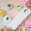 180cm Portable Retractable Ruler Tape Cute Animals Fruit Vegetable Pattern Children Height Centimeter Inch Roll Body Measuring-(Multicolor). 