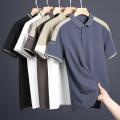 Summer New Solid Color Loose Short-sleeved Polo Shirt Men's All-match Light Mature Style Casual All-match Fashionable Lapel Top.