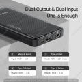 AWEI P5K Portable Power Bank 10000mAh Power bank Dual USB A Type c Micro Dual input Fast Charge.