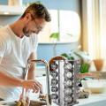 Set of 20 Spice Jars | Round Spice Rack |  Seasoning Dried Herbs Storage Organization | Stainless Steel Rotating Countertop Spice Holder Shelf for Kitchen Cabinet Organizer. 