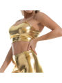 Spring flowers Women's   Camisole, Spaghetti Straps Sleeveless Metallic Laser Color Cropped Cami Tops. 