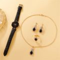 【beauty code store】(New) mall 5pc diamond set luxury fashion watch luxury dial wrist watches for women & girls Gift Birthday Party. 