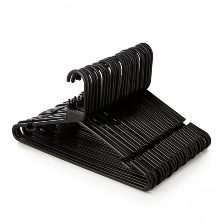 Stylish and New plastic hanger 12 pcs - Black