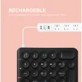 BOW 22 Keys Wireless Number Pad Rechargeable Bluetooth Numeric Keypad Round Keycaps Numpad Number Keyboard for Laptop iPad. 