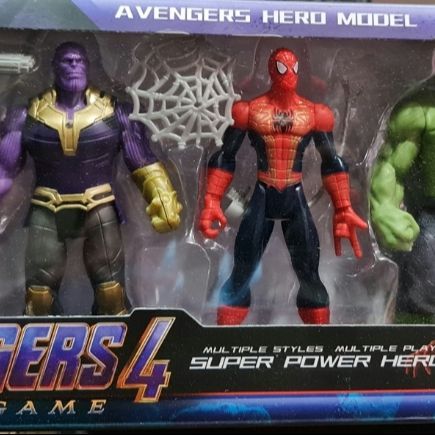 Avengers Super Hero Toy Set iron man hulk Spider-Man thanos