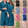 Soft Waffle Knit Kimono Robe – Lightweight Travel-Friendly Bathrobe Set.
