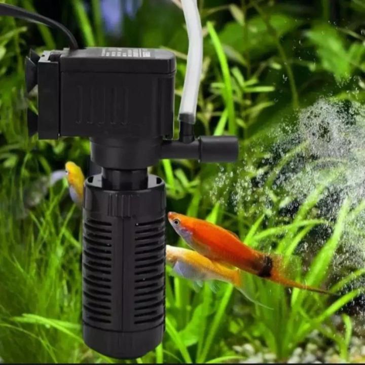 3 In 1 Silent Aquarium Filter Submersible Oxygen Internal Pump Sponge Water With Rain Spray For Fish Tank Air Increase 5W