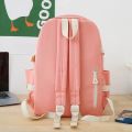 5pcs/set Japanese High School Backpack School Bags For Teenage Girls Multi Pockets Kawaii Backpack Women Harajuku Cute Mochila. 