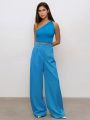 Mnealways18 Elegant Yellow Formal Trousers Women High Waisted Wide Leg Pants Female Office Work Spring Long Pants Solid Pockets.