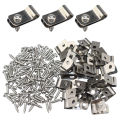 100 Pcs Fence Wire Clamps & Screws, Agricultural Fencing Mounting Clips Clamp For Mount 12-16 Gauge Welded Wire To Wood Sunlight Mall.