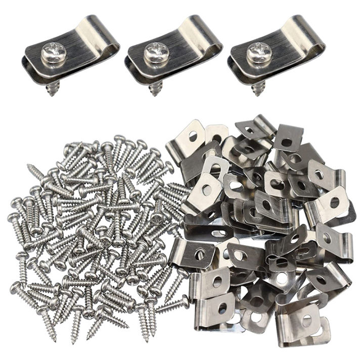 100%20Pcs%20Fence%20Wire%20Clamps%20&%20Screws,%20Agricultural%20Fencing%20Mounting%20Clips%20Clamp%20For%20Mount%2012-16%20Gauge%20Welded%20Wire%20To%20Wood%20Sunlight%20Mall%20-%20Image%202