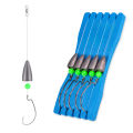 5pcs Fish Line Binded Hooks Set Handmade Long-throwing Fishhooks Luminous Bait Fishing Tackle Kit. 