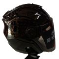 Yohe Halface Shiny Black Helmet: Stylish & Protective Motorcycle Helmet for Your Riding Adventures. 