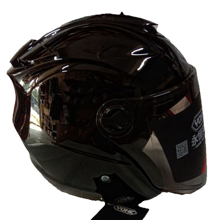 Yohe%20Halface%20Shiny%20Black%20Helmet:%20Stylish%20&%20Protective%20Motorcycle%20Helmet%20for%20Your%20Riding%20Adventures%20-%20Image%204