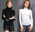Pack of 2 Women's Fashionable Full Sleeve High Neck Sweater (white-black).
