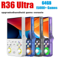 R36 Ultra Retro 4.0 Inch 64GB 15000+ Games Handheld Video Game Console Screen 3D Joystick Linux Portable Game Player B. 
