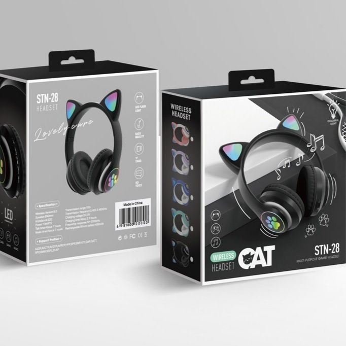 New%20STN-28%20Cat%20Ear%20Over-Ear%20Bluetooth%20Headset%20Flashing%20Luminous%205.0%20Wireless%20Sports%20Leisure%20Card%20Folding%20-%20Image%202