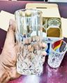 Everyday Use good quality strong crystal clear unique design Heavy 350 Ml Drinking Water glass set 6 pcs.