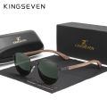 KINGSEVEN Round New Sunglasses Wooden Polarized UV400 Protect Glasses HD TAC Lens For Men Women Handmade Gift Eyewear.