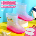 Children's rain boots, men's and women's non-slip, lightweight, four-season water shoes, crystal slippers, fully transparent water boots, toddler baby rain boots.