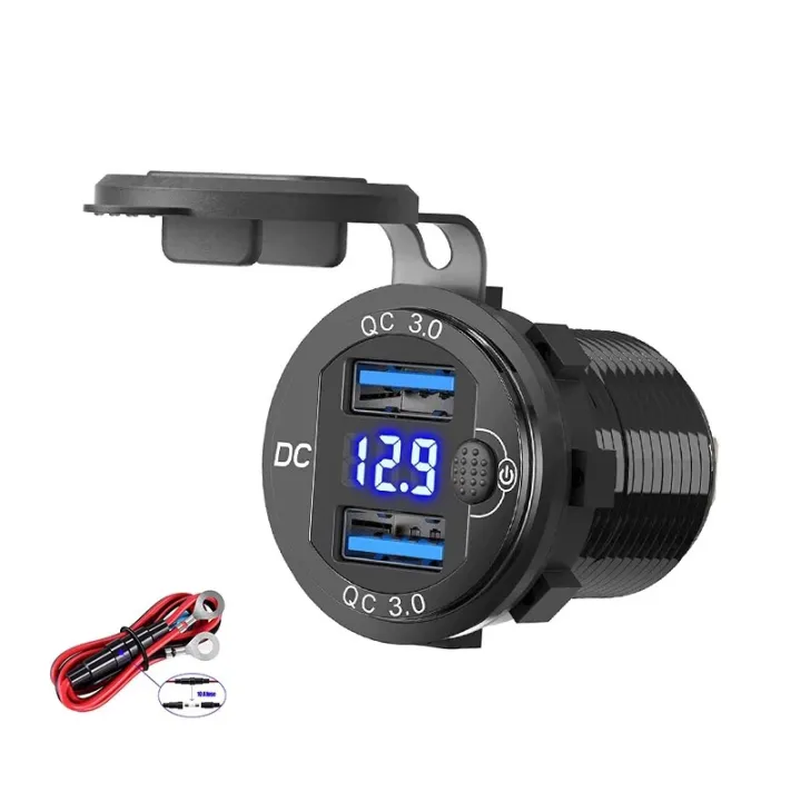 83W%20USB%20C%20Car%20Charger%20Socket%20DC%20Super%20Fast%20Charging%20Dual%20QC3.0%20PD%20with%20Switch%20LED%20Voltage%20Display%20for%2012V/24V%20Car%20Marine%20ATV%20-%20Image%207