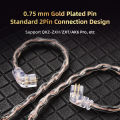 Original QKZ T1 8 Strand 200 Cores Earphone Upgrade Cable 2PIN 0.75mm 3.5MM OFC Copper Silver-Plated Audio Replacement Cable For ZXD/ZX2/ZAX2/ZXN/ZXT/AK6MAX/AK6PRO/VK4 QKZ KZ Earbuds. 