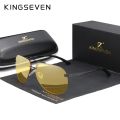 KINGSEVEN, Cool Aluminum Magnesium Frame Sunglasses, Premium Polarized Rimless Aviator Sunglasses, For Men Women Outdoor Sports Driving Fishing Cycling Supply Photo Prop. 