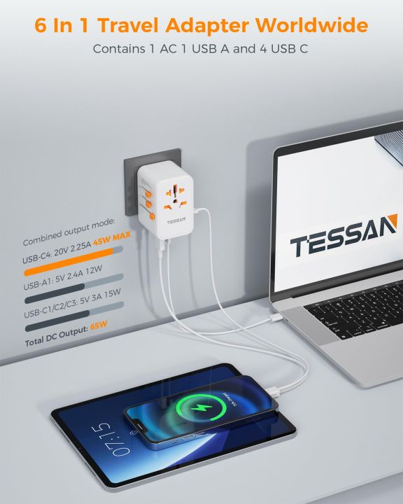 TESSAN%2065W%20GaN%20Universal%20Travel%20Adapter%20with%20USB%20Port%20Type%20C%20Fast%20Charging%20Worldwide%20Power%20Adapter%20EU/UK/USA/AUS%20Plug%20for%20Travel%20-%20Image%203